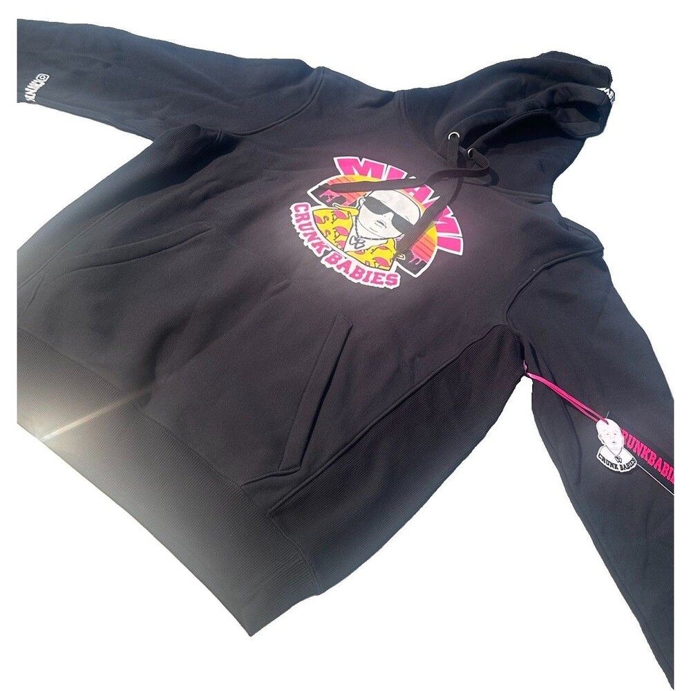 Crunk Babies Hoodie Unisex Medium Black Graphic Pullover Sport-Tek NWT